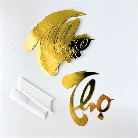 Set que giấy TẾT - 10 CHỮ THỌ ÉP NHŨ màu VÀNG