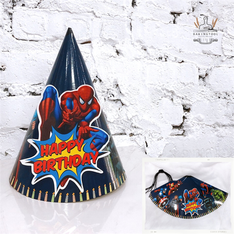 Mũ sinh nhật giấy- siêu anh hùng