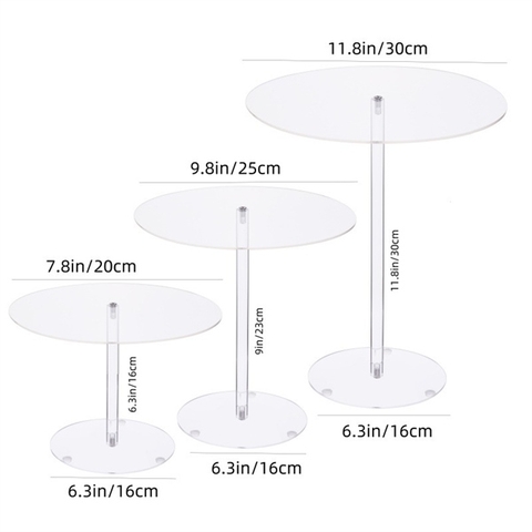 Cakestand nhựa trong acylic size 25cm