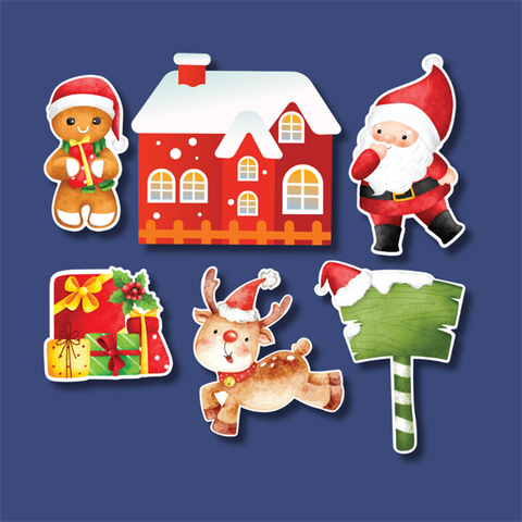 MC - Set que giấy NOEL- NHÀ + biển chỉ đường xanh(combo 2)