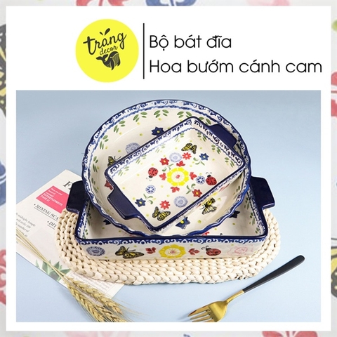 A130 Thố hoa bướm chữ nhật 32*20*6.5