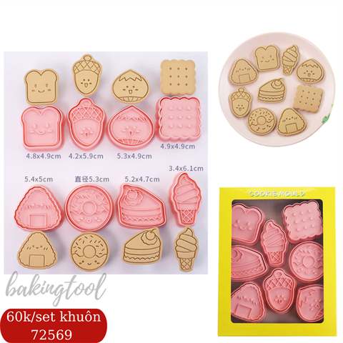 Set 8 khuôn nhấn MC bánh COOKIES mã 13