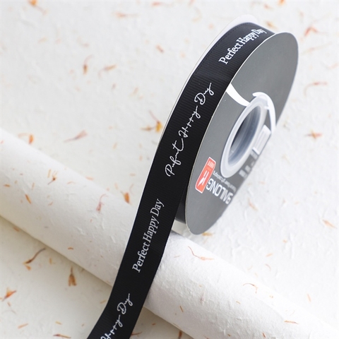 Rb vải sần PERFECT HAPPY DAY màu ĐEN khổ 2cm *36m