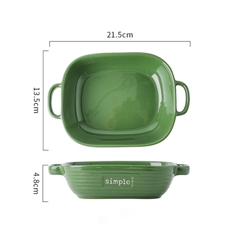 Bộ xanh SIMPLE - âu hai quai nhỏ 21,5*13,5*4,8cm