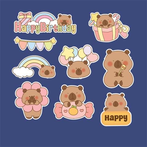 Set que giấy-Chuột lang nước CAPYBARA (combo2)