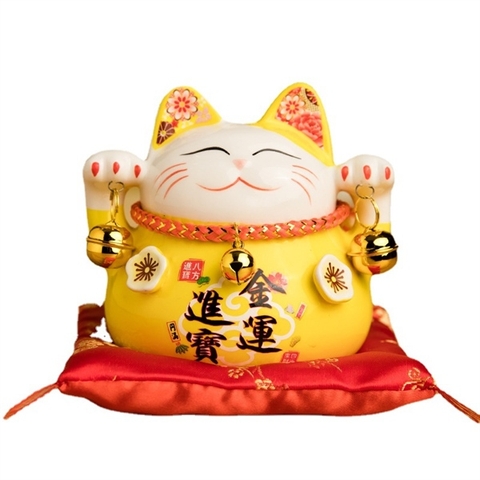 Mèo Thần tài 11*11cm màu vàng (MV1)