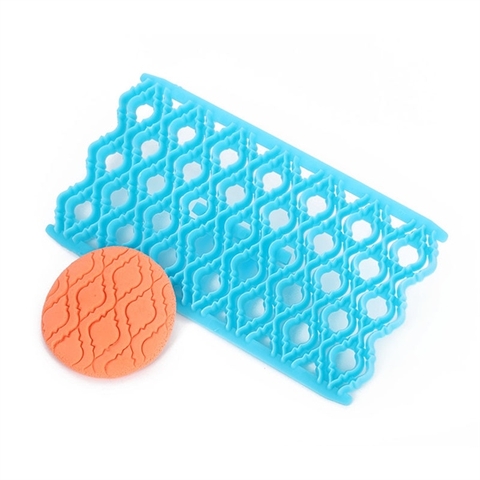 Khuôn nhấn tạo vân bánh màu XANH hình thoi họa tiết Mẫu 8 (chiếc)