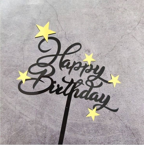 @Topper mica HPBD đen 5 sao (chiếc)