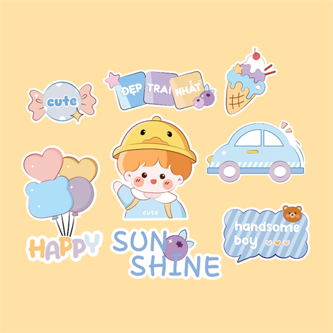 Set que giấy - TN Bé trai - SUNSHINE - ĐẸP TRAI NHẤT (combo2)