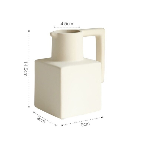 Bình decor thân vuông cổ tròn KEM 14,5*9*4,5cm