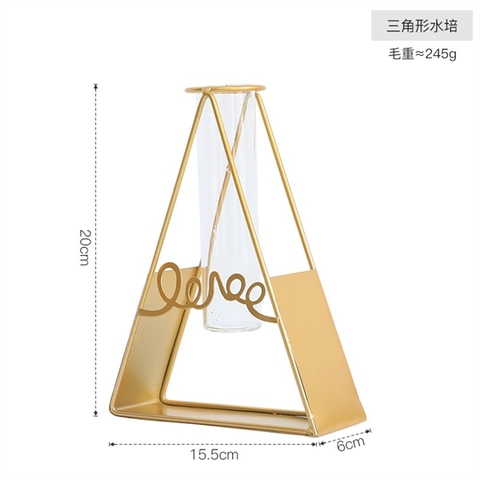 Bình decor sắt LOVE mẫu tam giác 21*15*6cm