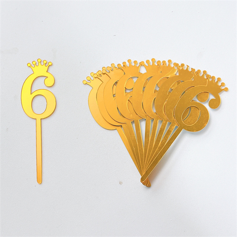 Set 10 mica SỐ 6 màu VÀNG