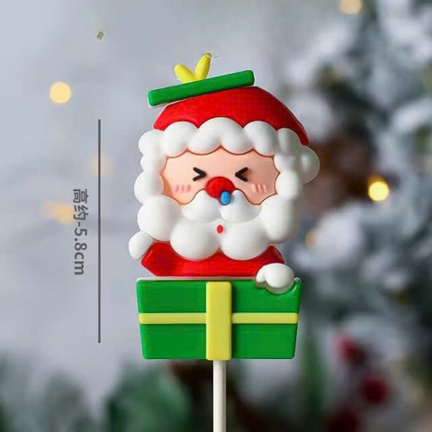 MC - Kute ông già noel ôm hộp quà xanh 2D