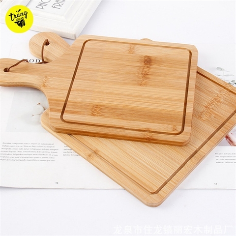 Thớt gỗ tre decor VUÔNG KT 24 x 36 x 1cm