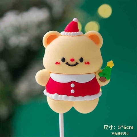 Kute MC gấu vàng váy đỏ cầm cây thông mã mới