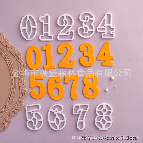 Khuôn nhấn số 0-9 nhựa 7cm