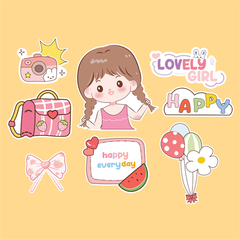 Set que giấy - TN bé gái LOVELY GIRL (combo2)