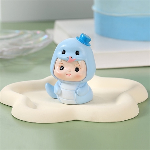 Trang trí Bé RẮN sứ XANH