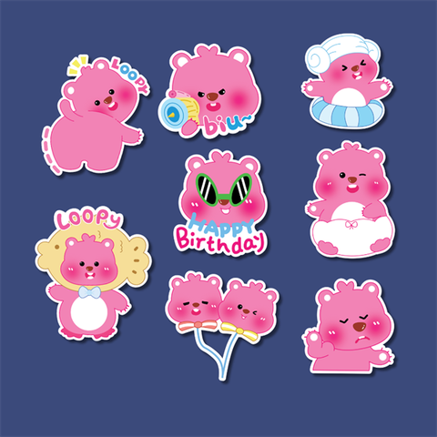 Set que giấy- Hải ly hồng Loopy (Combo 2)