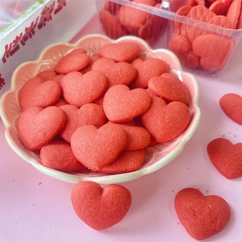 Bánh quy tim trơn ĐỎ 180g