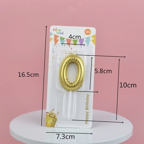 Set 10 NẾN BÓNG BAY số 0 màu vàng