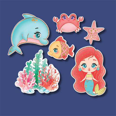 Set que giấy nàng TIÊN CÁ + CUA, CÁ mẫu 2 (combo2)