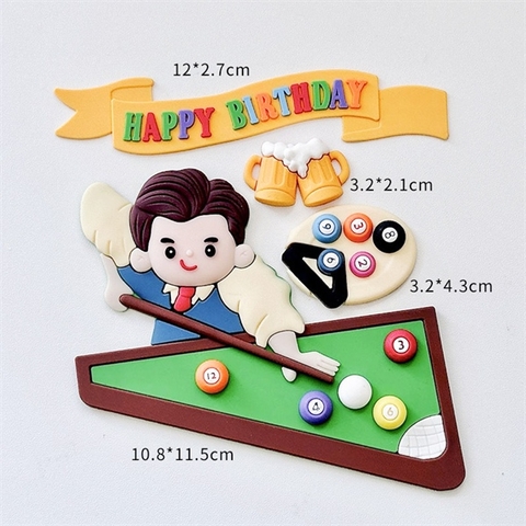 Set kute NHỰA DẺO anh thanh niên chơi BIDA