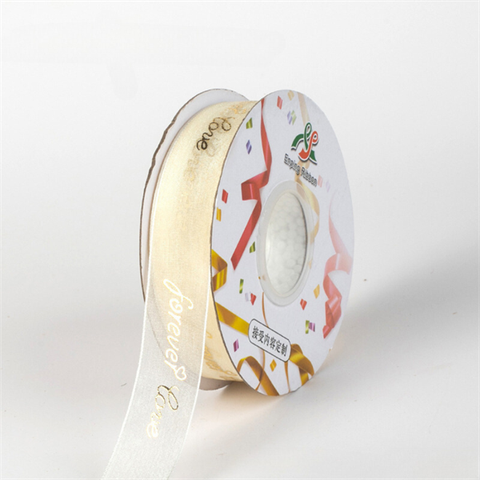 Rb VOAN forever love màu ngà chữ nhũ vàng (2.5cm*10m) MỚI 45K