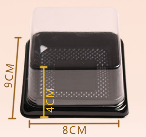 Hộp Pet TT vuông đế đen XY80S bánh 100-125g