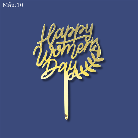 Topper mica 2024 Happy Women's day VÀNG M10