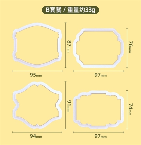 Set 4 Khuôn nhấn màu TRẮNG tạo BẢNG, BIỂN mẫu 2