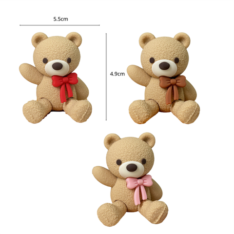 Kute siêu cấp GẤU NÂU NHẠT + MIX NƠ ngồi