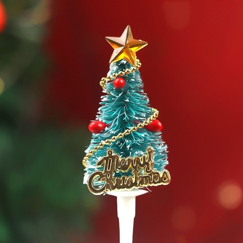 Set 5 cây thông MC + sao vàng dây, kim tuyến