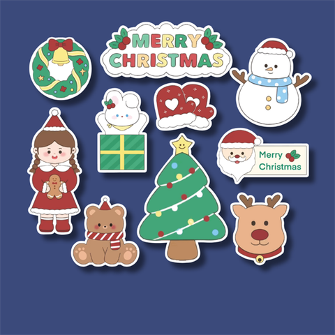 Set que giấy MC BÉ GÁI VÁY NOEL ĐỎ (combo2)