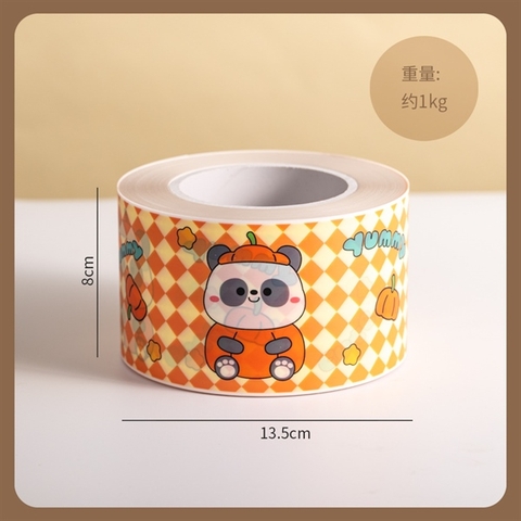 Mica cuộn bánh GẤU PANDA YUMMY nền cam