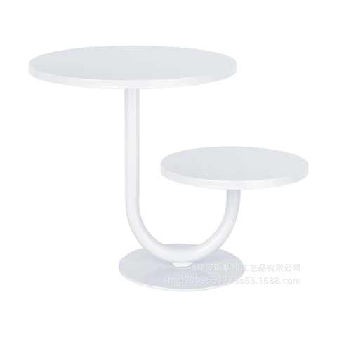 Cakestand đôi cán chữ J - TRẮNG