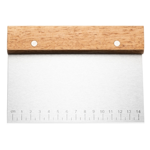 Dụng cụ cắt bột cán gỗ hình chữ nhật có khắc thước size to