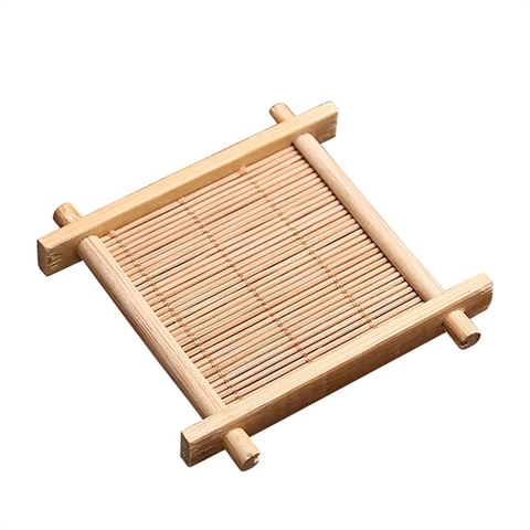 Gỗ tre kê tách trà 8,5*8,5cm