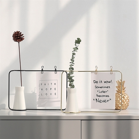 Sét khung đen kẹp note + lọ hoa 25*18cm