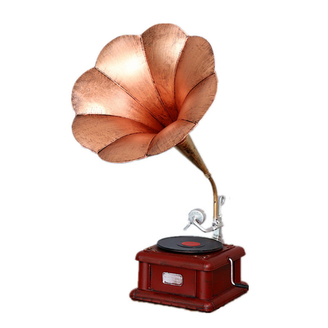 Loa cổ size đại hình hoa màu đỏ đồng 50*27*18cm