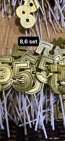 Nến số 5 vàng LOẠI TO (set 10 số) (Set) TL