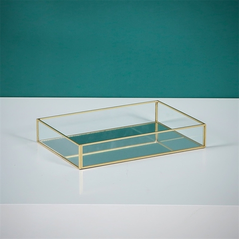 LẺ (BT 6532): Cakestand gương viền kính chữ nhật