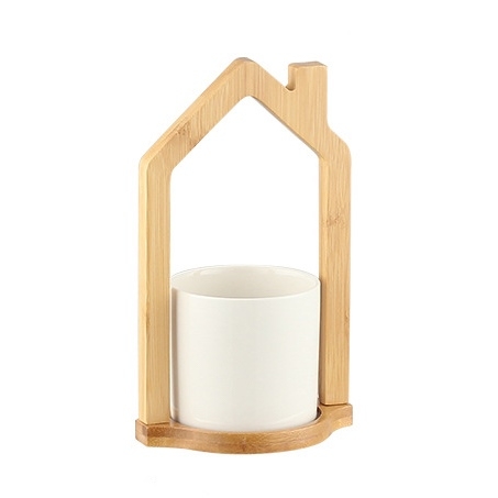Lọ đựng dĩa khung nhà gỗ decor tiệc 12*20,5*9cm