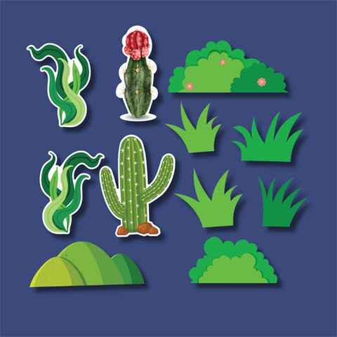 Set que giấy CÂY CỎ-RONG-XƯƠNG RÔNG(combo 2)