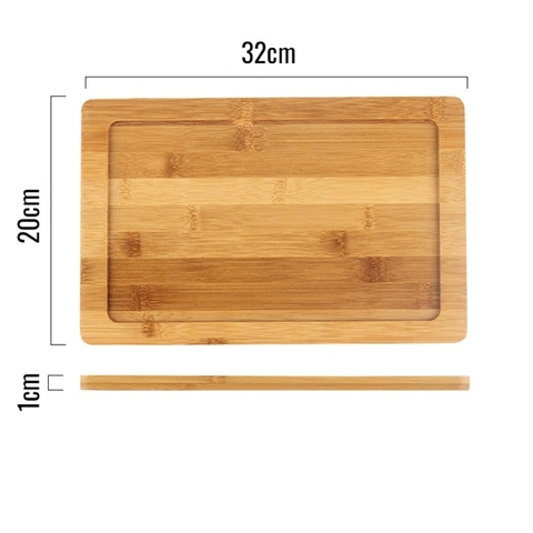 Khay gỗ có rãnh cầm 32*20cm