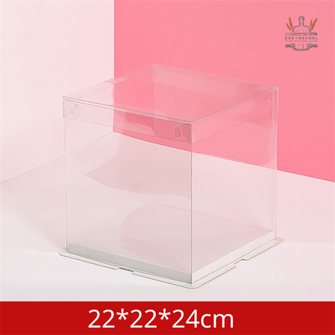 Hộp mica trong 2 tầng 22*22*24cm - Nắp TRONG