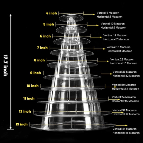 Tháp đựng bánh Macaron 10 tầngTRONG mới