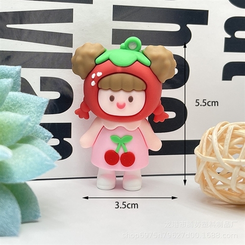 Kute SLC bé gái VÁY HỒNG + MŨ DÂU TÂY