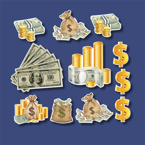 Set que giấy Dollar Money bag(combo 2)