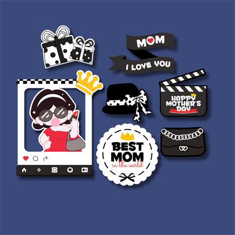 Set que giấy 20-10 PN BEST MOM đeo kinh sành điệu (combo2)